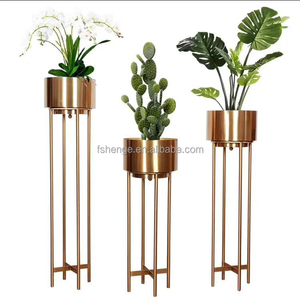 Hot Bán New Bắc Âu Phong Cách Giá Rẻ Vàng Nhà Máy Trong Nhà Nồi Sắt Kim Loại Vườn Cao Nhà Máy Chậu Hoa Đứng Cho Trang Trí Nội Thất - Product Image 5