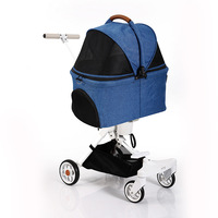 Poussette pliable et respirante pour chiens et chats, panier de transport portable pour animaux de compagnie, chariot pour animaux de compagnie avec nid douillet