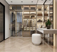BAINENG Personnalisé Design Moderne De Luxe En Acier Inoxydable Dressing Chambre Placard Armoire En Acier Armoires