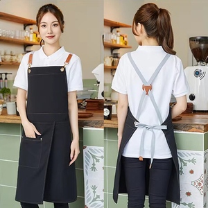 <span class=keywords><strong>Grembiuli</strong></span> da Chef in Tela Impermeabili con Logo Personalizzato, Senza Maniche, con Spacco sulle Gambe, alla Moda, per Baristi, Saloni di Bellezza e Barbieri - Product Image 5