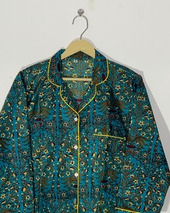 Pyjama artisanal imprimé au bloc, motif ethnique, ensemble de pyjama imprimé à la main pour femmes, prix de gros - Product Image 6