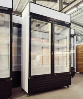 Réfrigérateur vertical à double porte (-2~8 degrés) avec ventilateur de refroidissement, vitrine réfrigérée pour restaurant, congélateur à bière