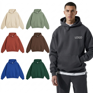 Unisex Fashion Blank Hoodies 8081 Custom Embroidery Logo Heavyweight 100% Cotton <b>Men</b> Oversized Streetwear <b>Pullover</b> Sweatshirt - Product Image 1