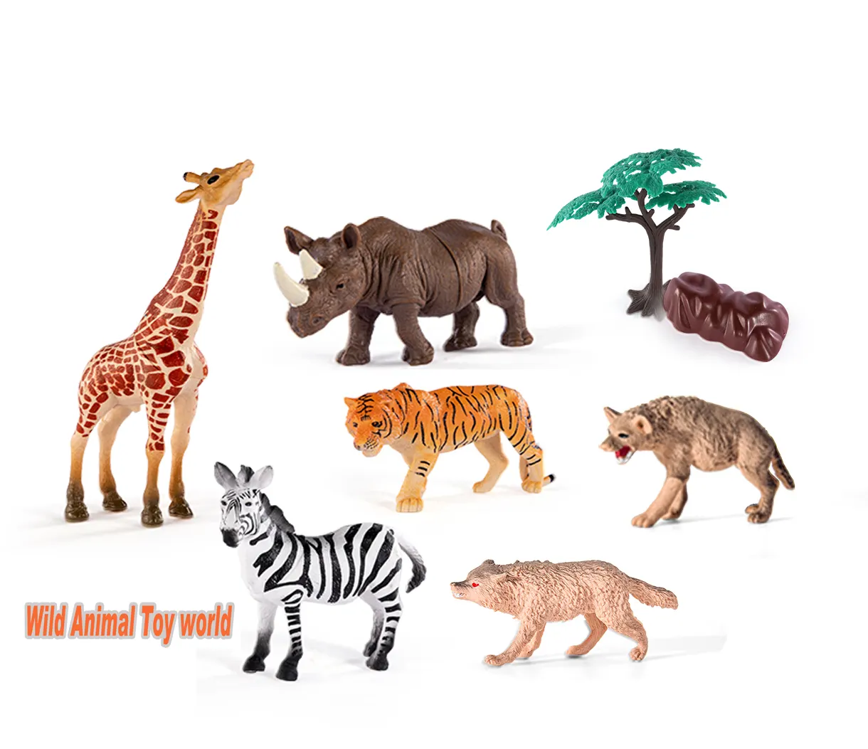 Groothandel Pvc Realistische Dierentuin Wild Leren Simulatie Pvc Safari Beeldje Speelgoed Figuur Giraf Plastic Dier Kinderen Speelgoed