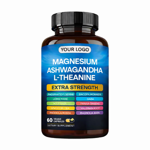 Suplemen Magnesium Alami Ashwagandha L-Theanine - 60 Kapsul Nabati - Bersertifikat GMP - Product Image 1