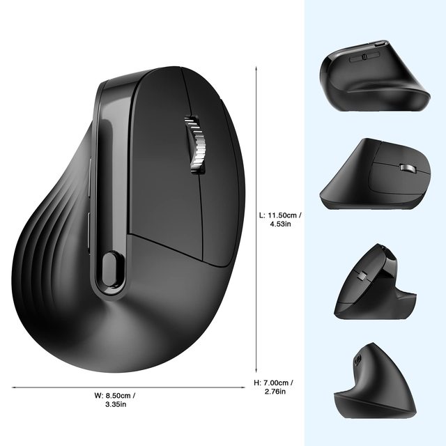 Factory Price Rechargeable Ergonomic Vertical 2.4Ghz Wireless Mouse 7-color Rgb Light for PC Laptop Home Office