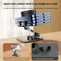 360 °   Support de téléphone et tablette pliable et rotatif en acier au carbone, support de bureau réglable multi-angles, berceau portable pour iPhone iPad