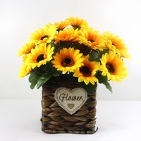 Tournesol Artificiel Réaliste à 7 Têtes, Fait Main, Haute Simulation pour Décoration Maison, Salon, Ferme, Mariage