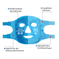 Masque facial réutilisable personnalisé en gel de perles de glace, masque froid pour les yeux, compresse chaude et froide pour les gonflements, récupération post-chirurgicale