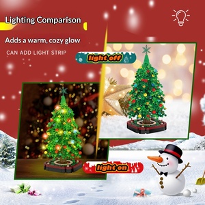 Blocs de construction populaires en petites particules pour arbre de Noël avec éclairage TIC, jouet d'assemblage DIY, cadeau de Noël pour le team building et les fêtes - Product Image 2