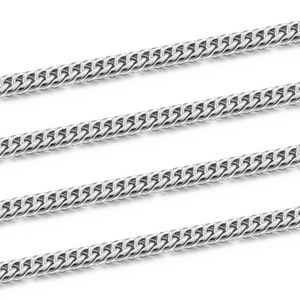 Chaîne ronde en acier inoxydable à double tissage collier à faire soi-même bracelet pendentif paquet commerce extérieur personnalité de la mode simple - Product Image 1