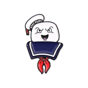 Spilla in smalto Stay Puft Marshmallow Man Ghostbusters, distintivo da bavero con personaggio marinero, merchandising retrò del film, per negozi e fan, stile antico e moderno - Product Image 1