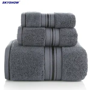 100% 棉高吸收性500GSM浴巾手巾洗面巾套装浴室