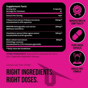 Kadınlar için yorulma hormonu dengesi için ilk olarak 60 Vegan kapsül