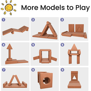 Modular Children's <b>Sofa</b> With High Density Foam 10 Piece Set For Ages 2 To 4 Years Unisex Fabric Furniture Toy - Product Image 2