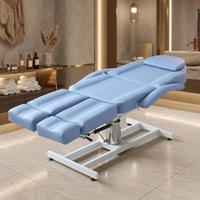 Table de massage multifonctionnelle portable et pliable en cuir synthétique moderne, avec éponge haute densité, réglable, pour spa, salon, maison, en métal