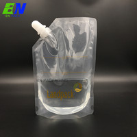 Emballage liquide paquet invisible, pochette en plastique uni pour boisson, sac à bec