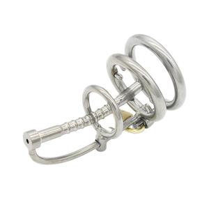 Интимный фиксатор из нержавеющей стали для нижней части тела: мужская клетка для члена, замок для пениса с зубчатым кольцом, уретральная трубка, секс-игрушки для мужчин - Product Image 2