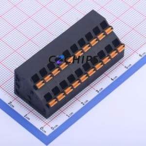 KFM736H-5.0-2*10P Spring Terminal Block Through hole Component (THT),P=5mm Connector 2x10P 5mm Black 20P - Product Image 2