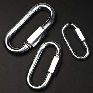 Outdoor Safety Screw <b>Locked</b> Iron Plated <b>Portable</b> Eco-Friendly Quick Link Oval Thread Carabiner for Chain Connector - Product Image 4
