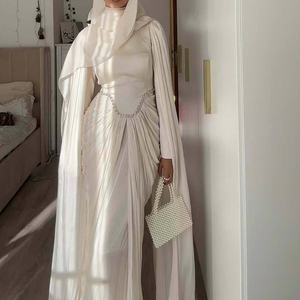 <span class=keywords><strong>Abaya</strong></span> de Luxe pour l'Aïd, <span class=keywords><strong>Kimono</strong></span> Islamique, Robe Musulmane pour Femme, Broderie Florale, Soie Organza Brillante, Modeste et Magnifique, <span class=keywords><strong>Abaya</strong></span> de Dubaï - Product Image 2