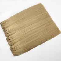 Extensions de cheveux vierges bruts doublement étirés, tissage de cheveux humains russes, lisses et raides, 12-28 pouces, couleur et poids personnalisés
