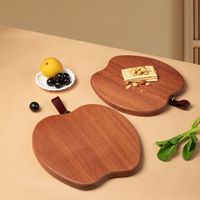 Planche à découper en bois d'ébène en forme de pomme - Plateau de service mignon pour fruits, plateau à fromage et charcuterie, assiette en bois pour hôtel, cadeau, vente en gros