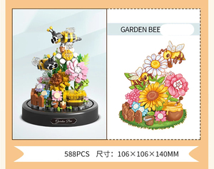 Серия «Бабочка пчела», вечный цветок, сборка микросверла из частиц, строительные блоки С Пылезащитным чехлом, настольная декоративная модель, игрушка - Product Image 5