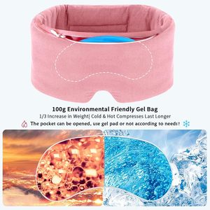 Máscara rosa do sono para mulheres com almofada de gel refrigerando/aquecida para olhos secos, máscara 100% algodão ponderada para casa, voo, escritório - Product Image 4
