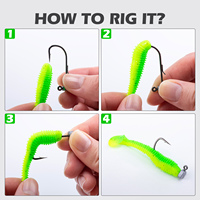 Hameçons Ned Rig Jig 20 pièces, tête champignon, support d'appât vertical, hameçon tranchant à ardillon pour la pêche de précision