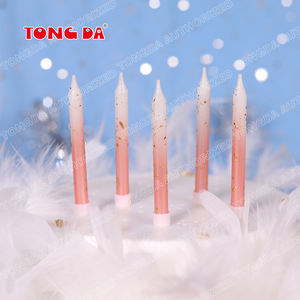 Fabrication de cire de paraffine bougie de décoration de gâteau d'<span class=keywords><strong>anniversaire</strong></span> arc-en-ciel en or de luxe personnalisée - Product Image 3