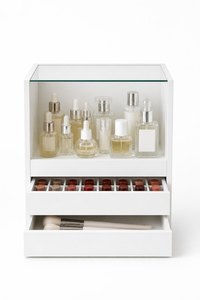 Espositore da banco bianco per trucchi, antipolvere, <span class=keywords><strong>con</strong></span> <span class=keywords><strong>coperchio</strong></span> in <span class=keywords><strong>vetro</strong></span> a ribalta, direttamente dalla fabbrica - Product Image 2
