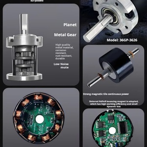 มอเตอร์ไร้แปรงถ่านขนาดเล็ก 36 มม. แรงบิดสูง 12V/24V ความเร็ว 8-1154 รอบต่อนาที แม่เหล็กถาวร - Product Image 5