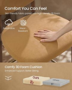 <span class=keywords><strong>VASAGLE</strong></span> - Juego de 2 Sillas de Bar de Lujo Modernas de Madera con Asiento de Cuero Sintético Marrón Caramelo y Patas Cónicas - Product Image 6