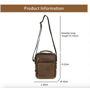 กระเป๋าหนังวัวแท้ AndoBag รุ่น Crazy Horse สำหรับผู้ชาย กระเป๋าสะพายข้างแบบวินเทจ กระเป๋าถือสำหรับทำงานและธุรกิจ ความจุขนาดใหญ่ - Product Image 3