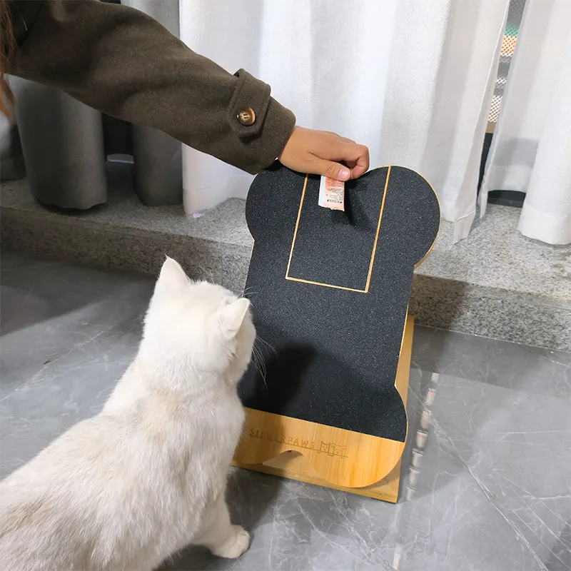 Hot Wooden Scratch Square for Dogs with Treat Box Stress Free Dogs Scratch Pad Nail File Dog Toy Alternative to Nail Clippers