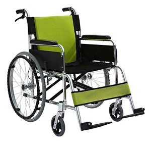 Silla de Ruedas con Marco Cromado Brillante Antioxidante y Cómodos Apoyabrazos Acolchados para Personas Mayores y con Discapacidad - Product Image 1