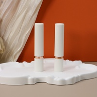 Tube de rouge à lèvres côtelé fin Yuecai, vide, pour crème mate, avec bande or rose et intérieur chromé or, conteneur de baume à lèvres, vente en gros