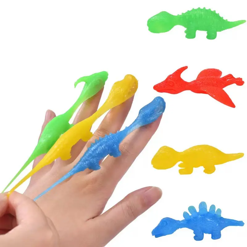 Большой размер, маленький размер, липкий, разноцветный, TPR, эластичная игрушка-динозавр, мягкая Рогатка, игрушки для пальцев для детей