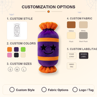 Peluche Sucette d'Halloween Personnalisée, Douce et Rembourrée, à Rayures, avec Yeux Étoilés, Cadeau Sucré, Décoration de Fête, Faible MOQ, OEM ODM