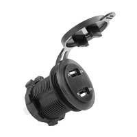 Voltmètre avec double prise de chargeur USB, adaptateur de voiture 5V 4.2A, fil intégré, fusible 10A pour voiture, bateau, moto 12-24V