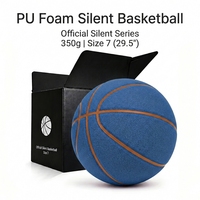 Ballon de basketball silencieux en mousse PU de 350 g, taille 7 (29,5 po), avec logo personnalisé, rebond silencieux et haute élasticité, pour exercices sportifs en intérieur