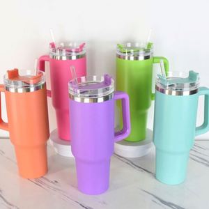 40oz & 30oz <b>Double</b> <b>Wall</b> Stainless Steel Tumbler with Handle Straw BPA Free Lid-Eco-Friendly Travel <b>Mug</b> Customized Color & Logo - Product Image 3