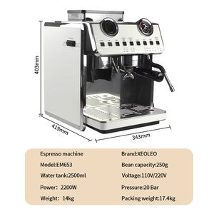 Cafetera Espresso XEOLEO 20Bar calderas dobles bombas duales máquina de café italiana máquina de café automática con molinillo - Product Image 3
