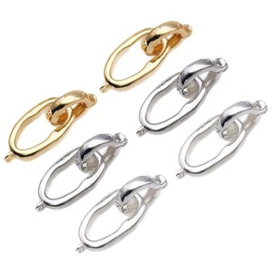 Cierre ovalado para pulsera, 10x26mm, plateado y dorado, conector de joyería DIY para accesorios creativos - Product Image 5