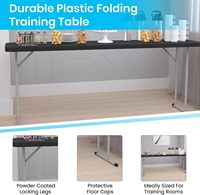 Table pliante rectangulaire en plastique de 183 cm, légère et portable, idéale pour les réceptions de mariage et les événements buffet