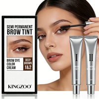 Kit de teinture pour sourcils et cils au henné, extrait de plantes naturelles, sans ammoniaque ni PPD, crème colorante semi-permanente pour cils, sûre pour les salons