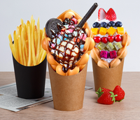 Gobelet à gaufres jetable personnalisable à paroi simple pour vente en gros, idéal pour les gaufres aux œufs et les cornets de crème glacée à emporter - Fabricant