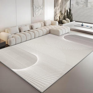 Tapis de style italien rectangulaire gris rayé couleur unie imitation cachemire antidérapant décoration intérieure épaisseur 10 mm - Product Image 3