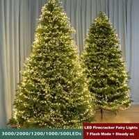 Kupferdraht Feuerwerkslichterkette 2000/3000LED Funkelnde Cluster-Lichterkette für Weihnachtsbaum, Kranz und Hochzeitsdekoration